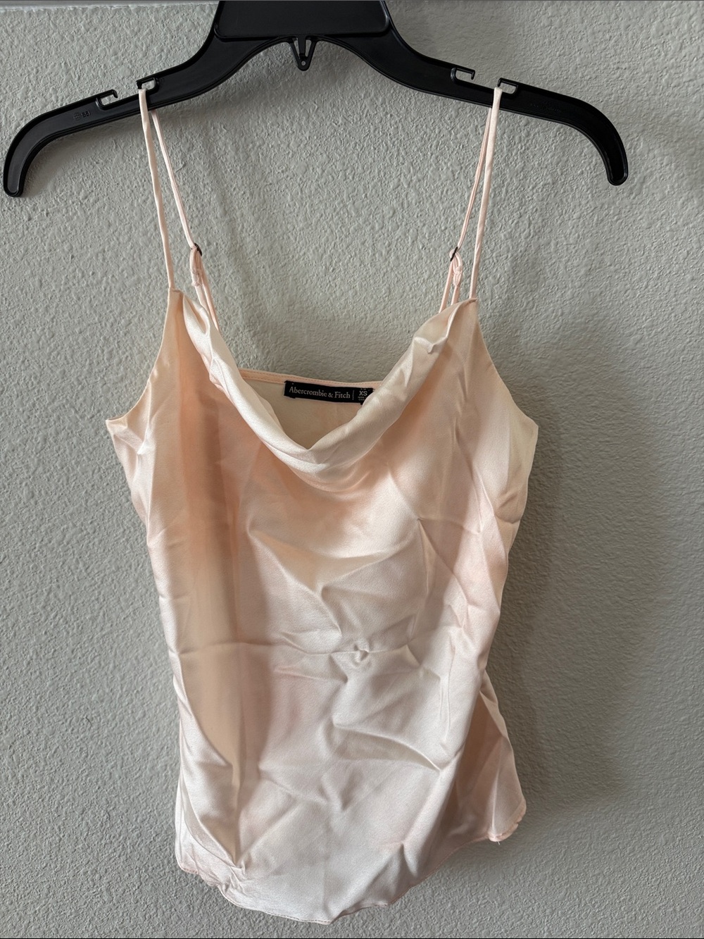 Abercrombie & Fitch Pale Blush Satin Cowl Neck Camisole